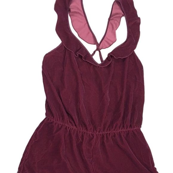 Victoria’s Secret Velvet ruffle Romper medium - Picture 4 of 6